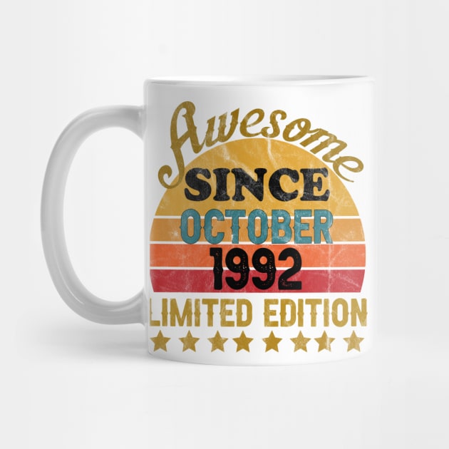 Awesome Since October 1992 29 Year Old 29th Birthday gift T-Shirt by yalp.play